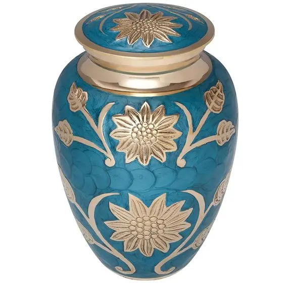 Твердые Латунные металлические урны для кремации взрослых погребальные зеленого цвета цветочные изумрудные похоронные по низкой цене
