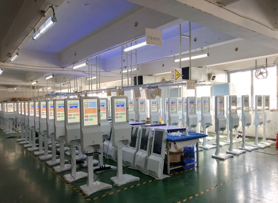 mount detection monitoring facial measurement lcd display face recognition check temperature screening kiosk