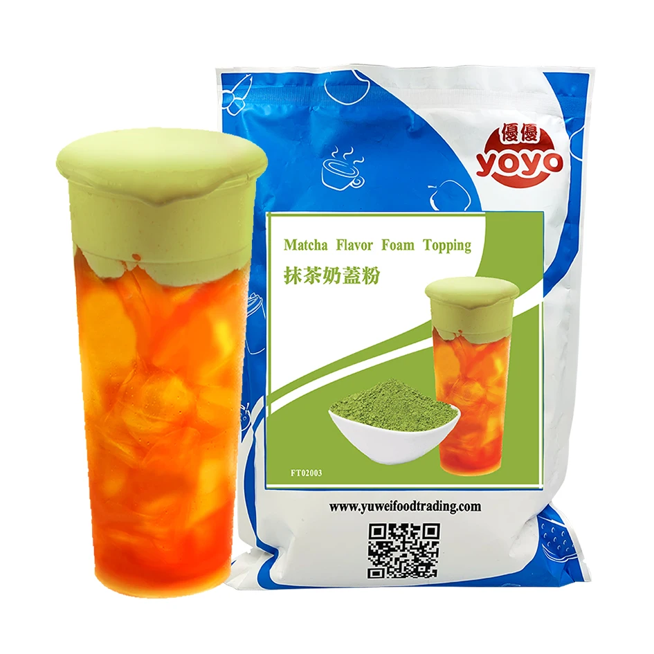 Drink Matcha Milk Tea Flavor Foam Topping Powder Taiwan Milk Tea Ingredient