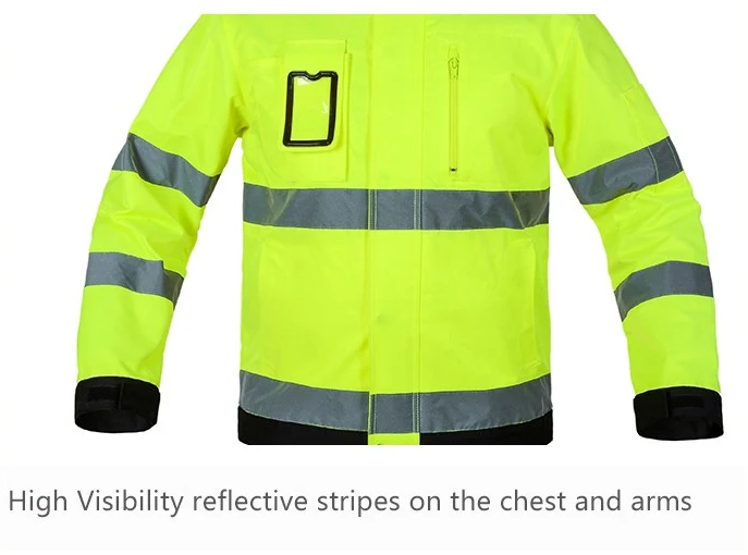 Индивидуальный логотип вашей компании рабочая одежда для строительства Высококачественная Мужская Уличная Светоотражающая Рабочая куртка с несколькими карманами