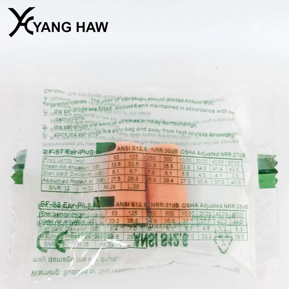 Soundproof Disposable Earplug Cylinder Shape Foam Ear Plugs