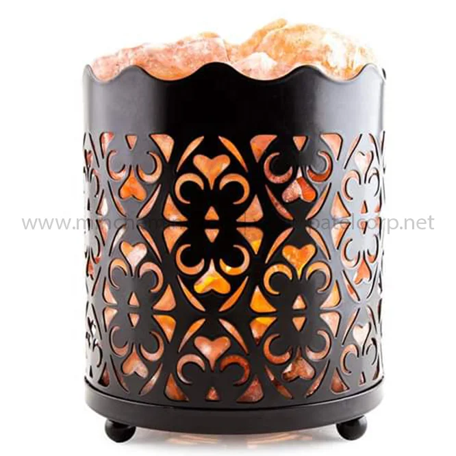Himalayan Salt lamp iron basket with chunks Available at very low prices