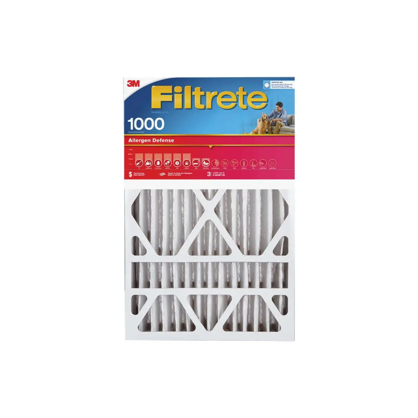 Превосходит стекловолокна Filtrete 20x25x4 аллерген обороны 1000 MPR Глубокие Складки фильтр