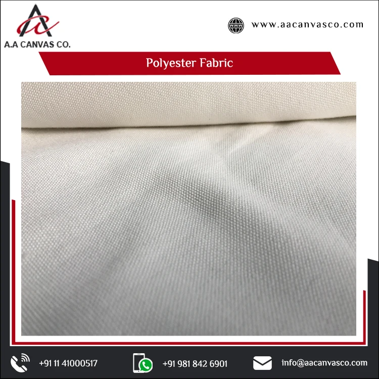 New Best Quality Recycled Polyester Material Printed Canvas Fabric for Dress in white colour from Indian supplier