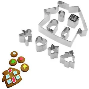 Gingerbread House Cookie Cutters Stainless Steel Metal Different Shapes Baking Moulds for Cakes Biscuits and Cookies