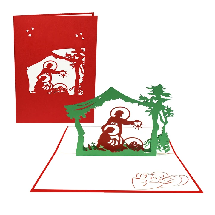 Удивительная Рождественская 3D выдвижная поздравительная открытка