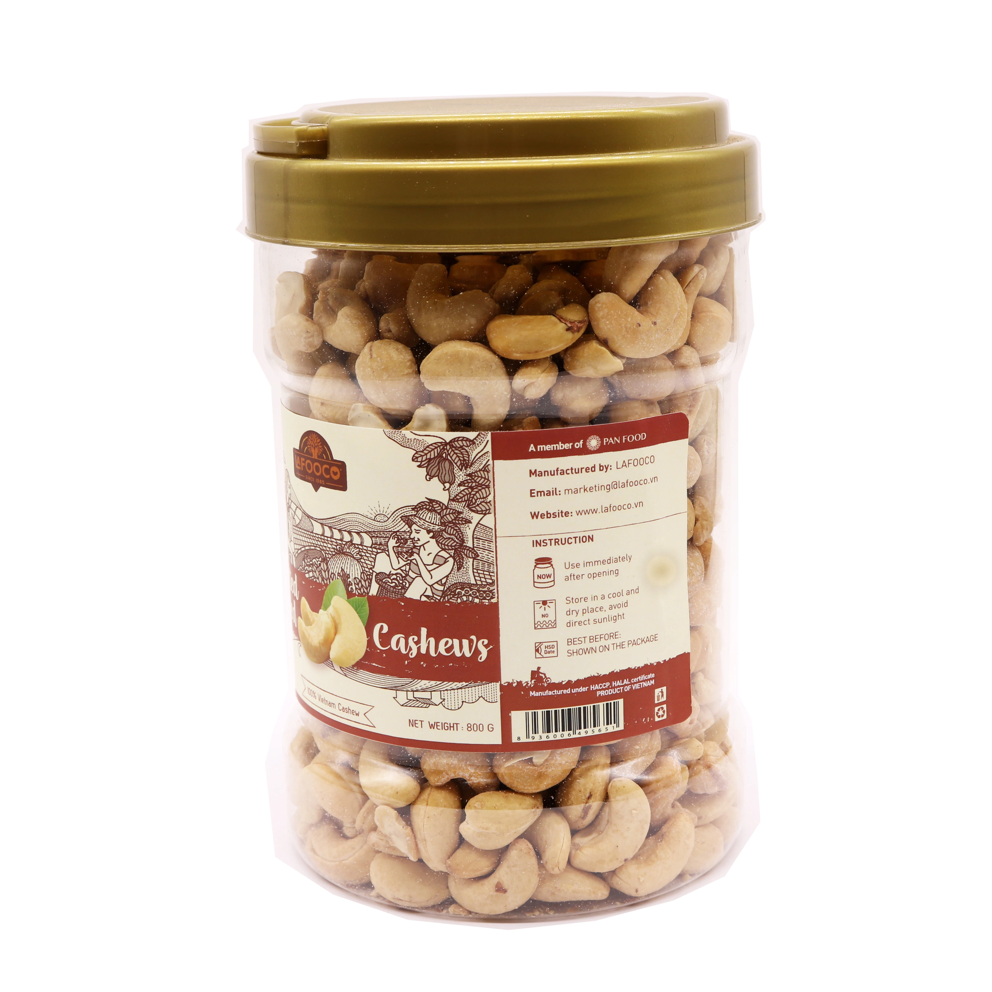 W320 Unsalted Roasted Cashew Nuts  800g Whole Sale 100% Origin Vietnam Natural Healthy Nutrition