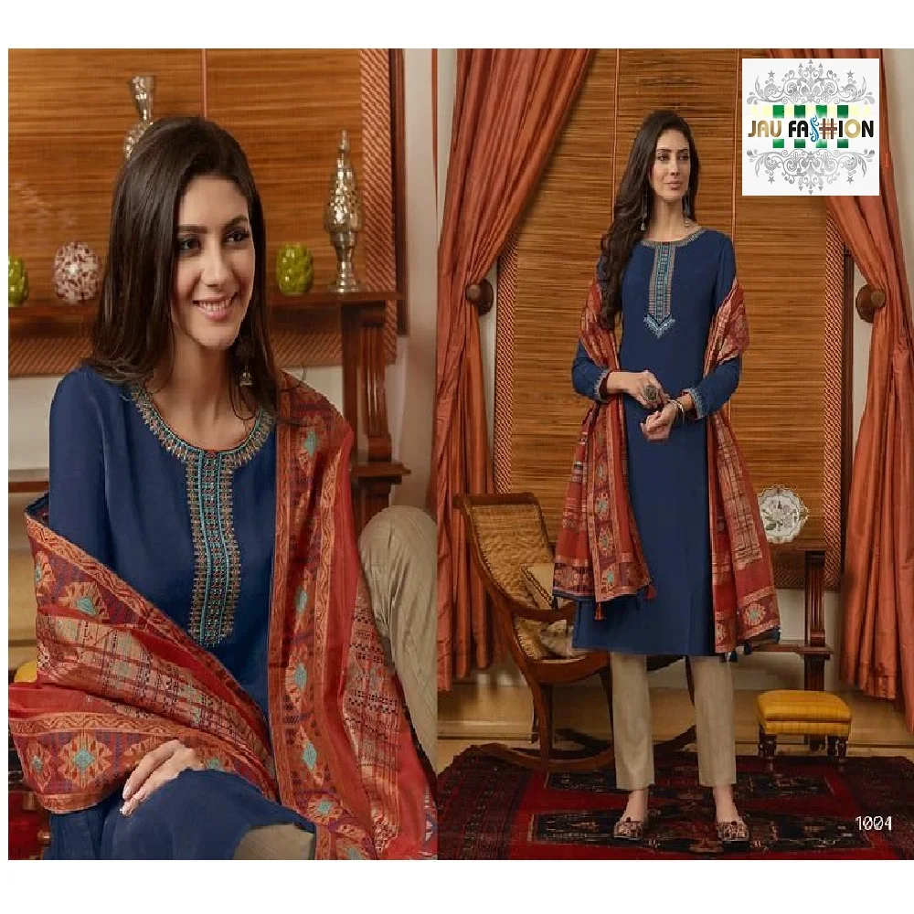 Лучшее качество традиционная одежда чистый хлопок шелк цифровой принт Kurti с ручной работой