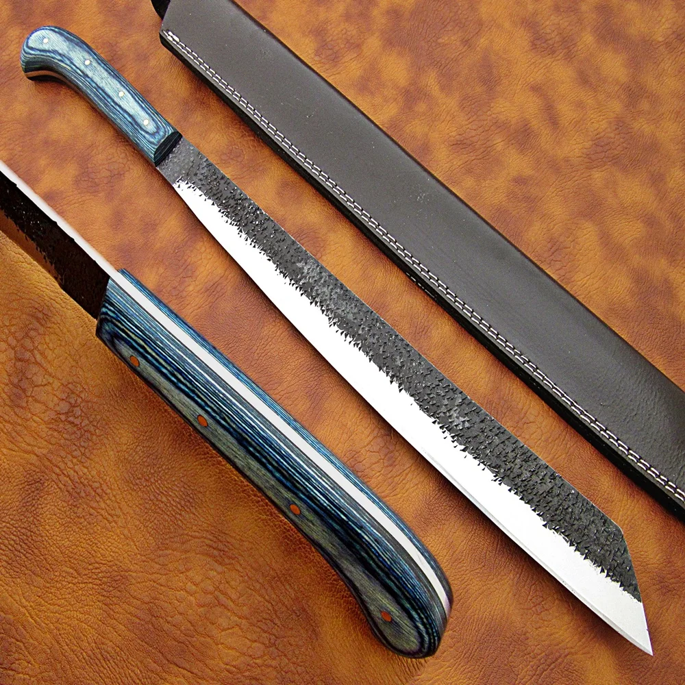 100% Высокое качество стяжная муфта из углеродистой стали мачете/кемпинга, выживания на открытом воздухе, нож с деревянной ручкой, натуральная кожа, высокое качество оболочка SCW-M-0012