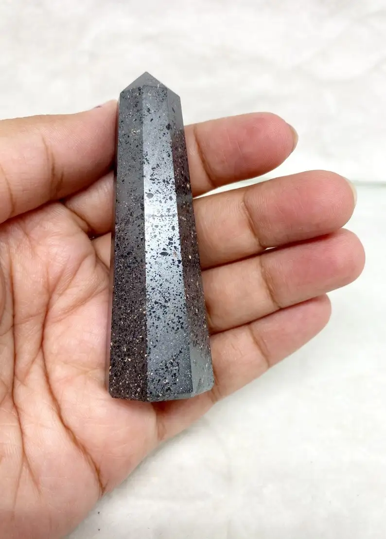 Hematite Tower Points Crystal Tower Wholesale Natural Crystals Healing Stones Hematite Obelisks For Home Decor Alfazal Agate