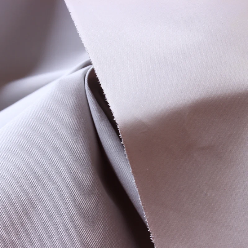 Light gray 228T 160D PVC Laminated Waterproof FD Polyester Taslan for uniforms shell fabric wind coat