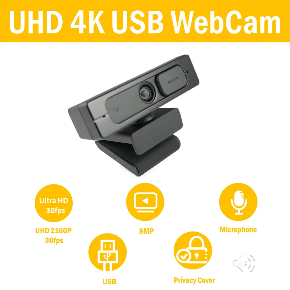 Good Image 4K CMOS MIX415 USB 2.0 Micro WebCam With 2*Digital Mic for Conference