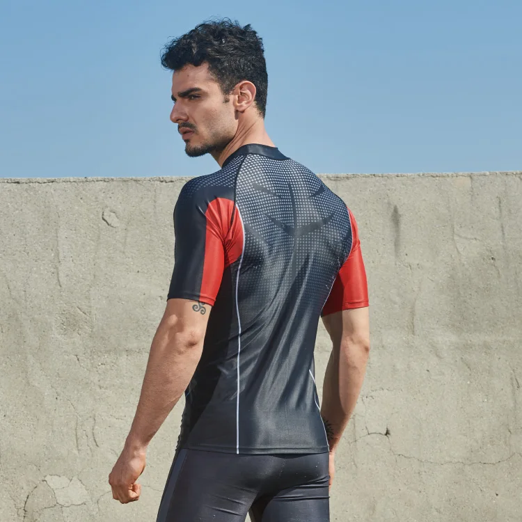 Wholesale OEM Short Sleeve Spf Shirt Sun UV Protection Rash Guard for Men Custom Short Sleeve Rash Guard