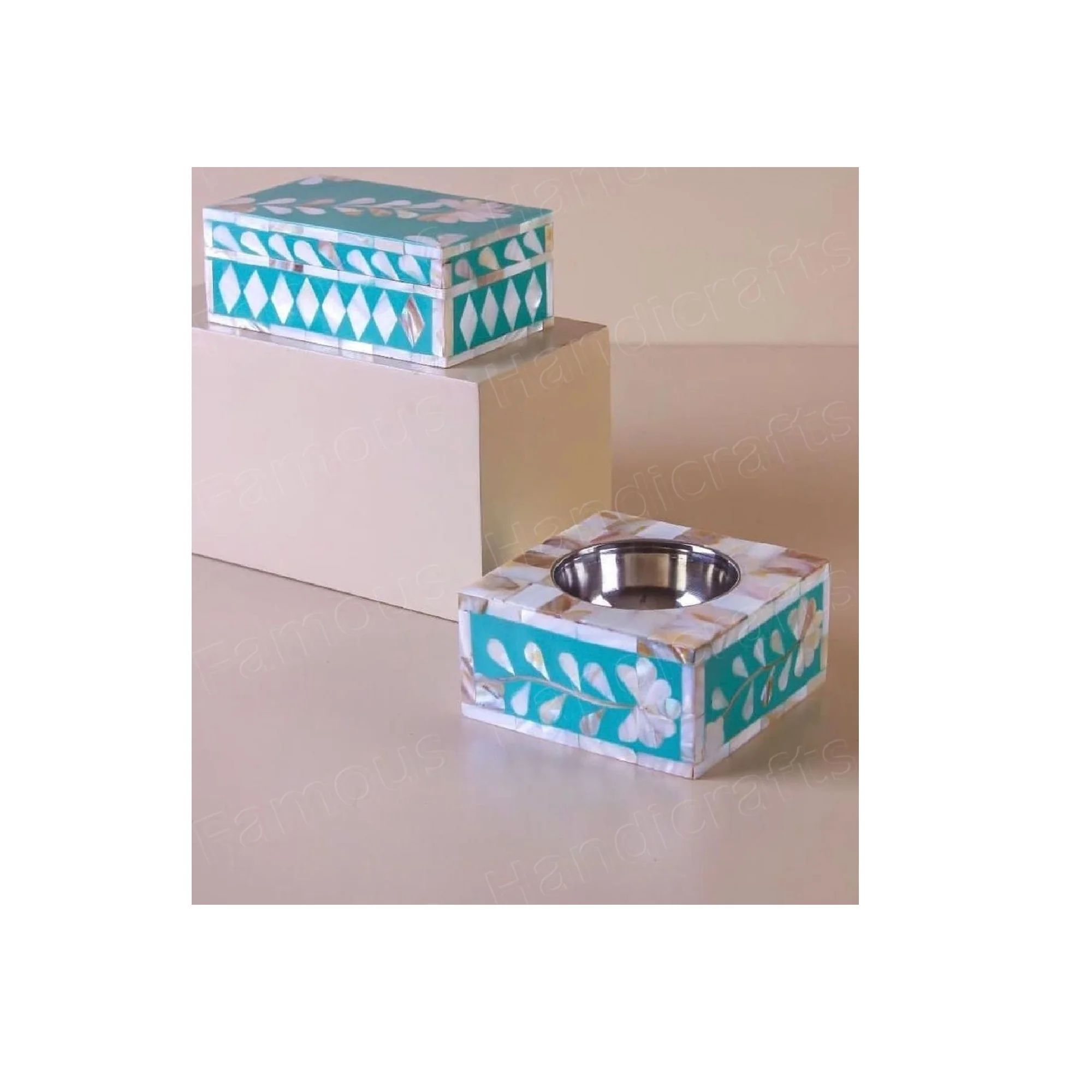 bone inlay ashtray classic look high on demand bone inlaid ashtray and box at affordable price from India
