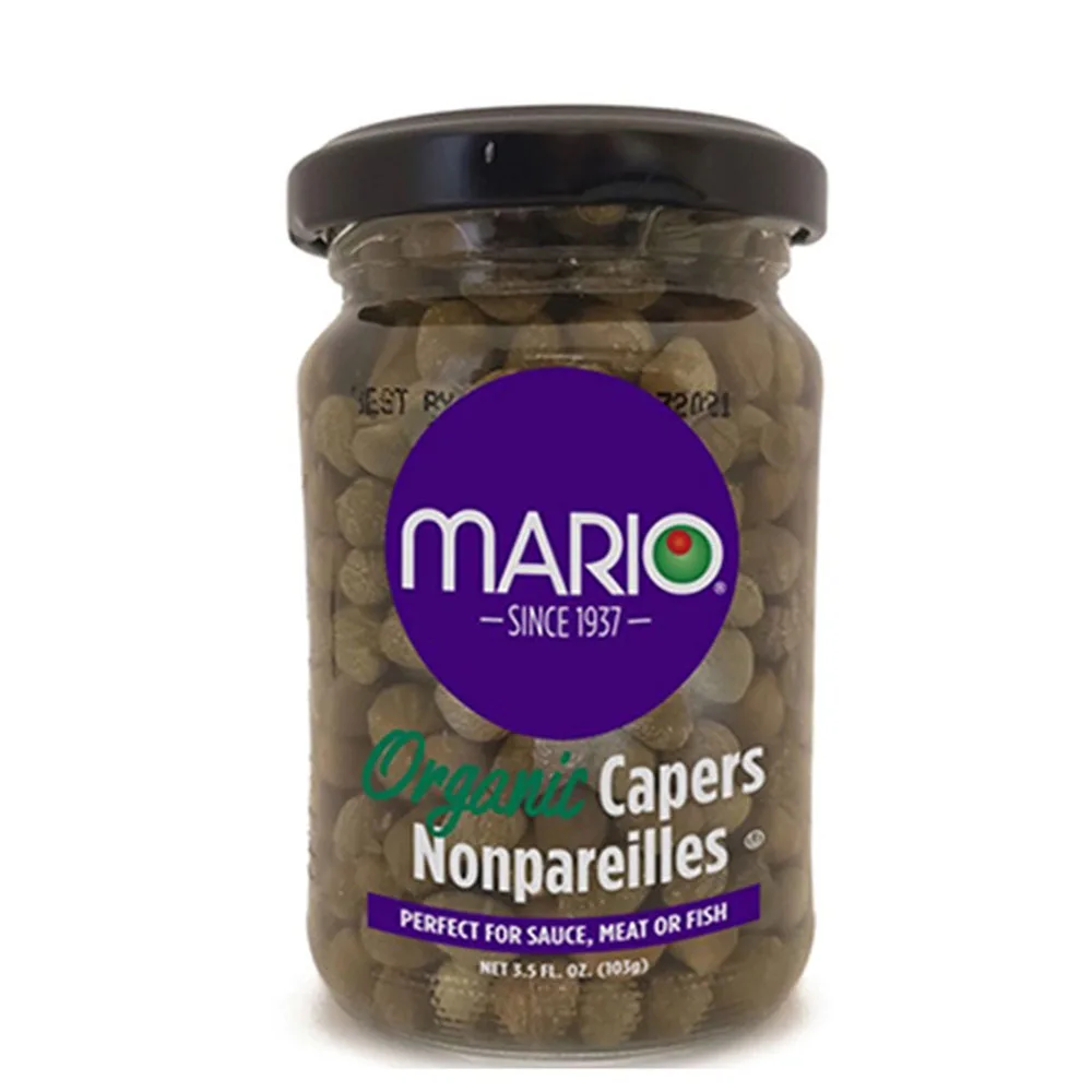 Mario Camacho Non-Parelli Organic Capers 3.5oz Jar Perfect For Sauce, Meat Or Fish Premium Quality Growing Capers Jar
