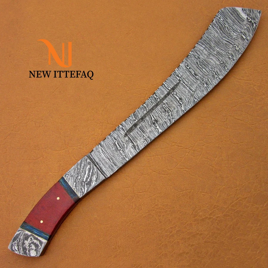 Дамасский нож | Охотничий нож ручной работы на заказ | Красивый охотничий Меч из дамасской стали ручной работы с кожаным чехлом