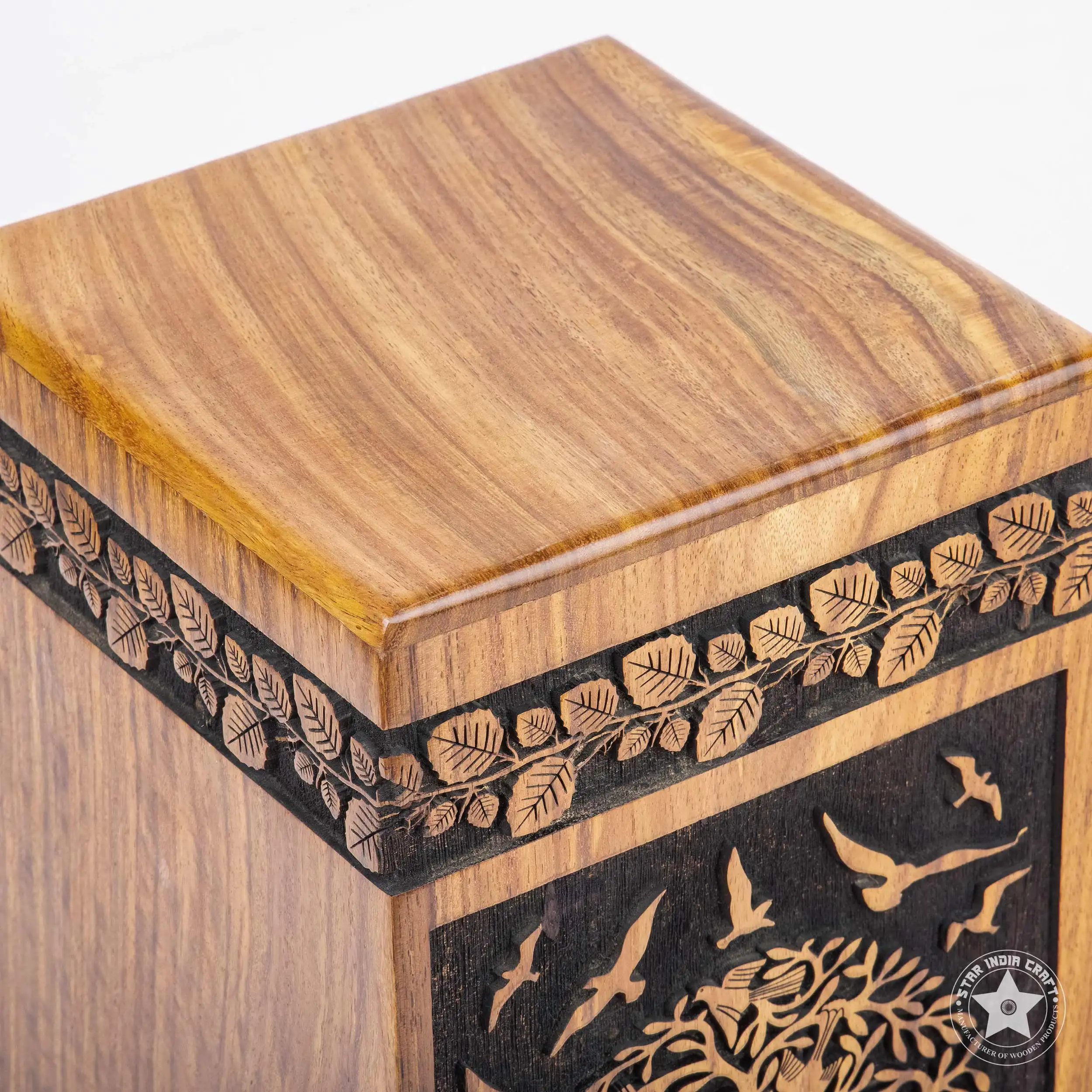 Rosewood Tree of Life Cremation Wooden Urns for Human Ashes - Adult Large Urn for Ashes