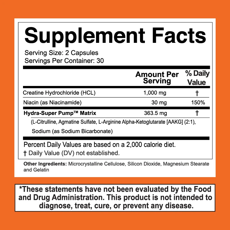 NO2 60 Capsules Pre Workout Supplement Booster Pills for Men Muscle Builder Extreme Muscle Pumps Sports Nutrient