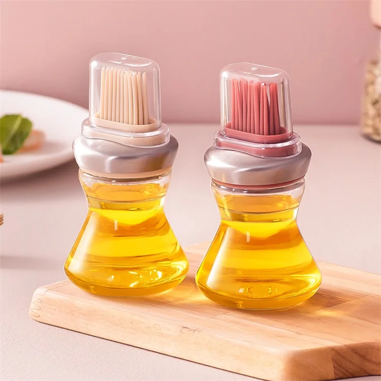 Maisons Kitchen Gadgets Baking Grilling Tool 95ml Food Oil Storage Oil Dispenser Bottle with Silicone Brush