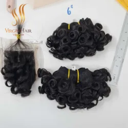 FUNMI Lace Closure Frontal HD Lace Full Cuticle Aligned Hair 100gr Per Bundle 100% High Quality Vietnamese Human Hair