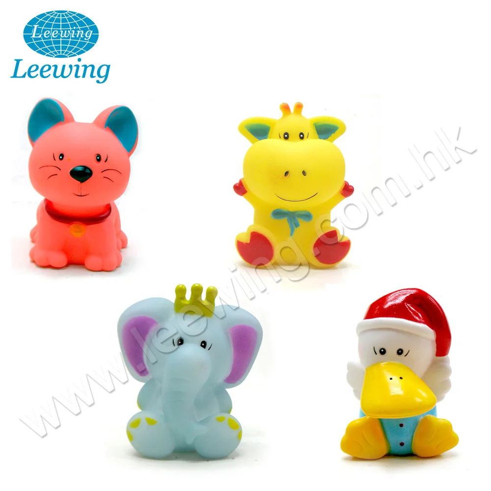 Best Selling Baby Toy Factory Price Plastic PVC Phthalate Free Vinyl Mini Bath Toy Animal Duck Frog Ladybird Pig Cow Bath Toy
