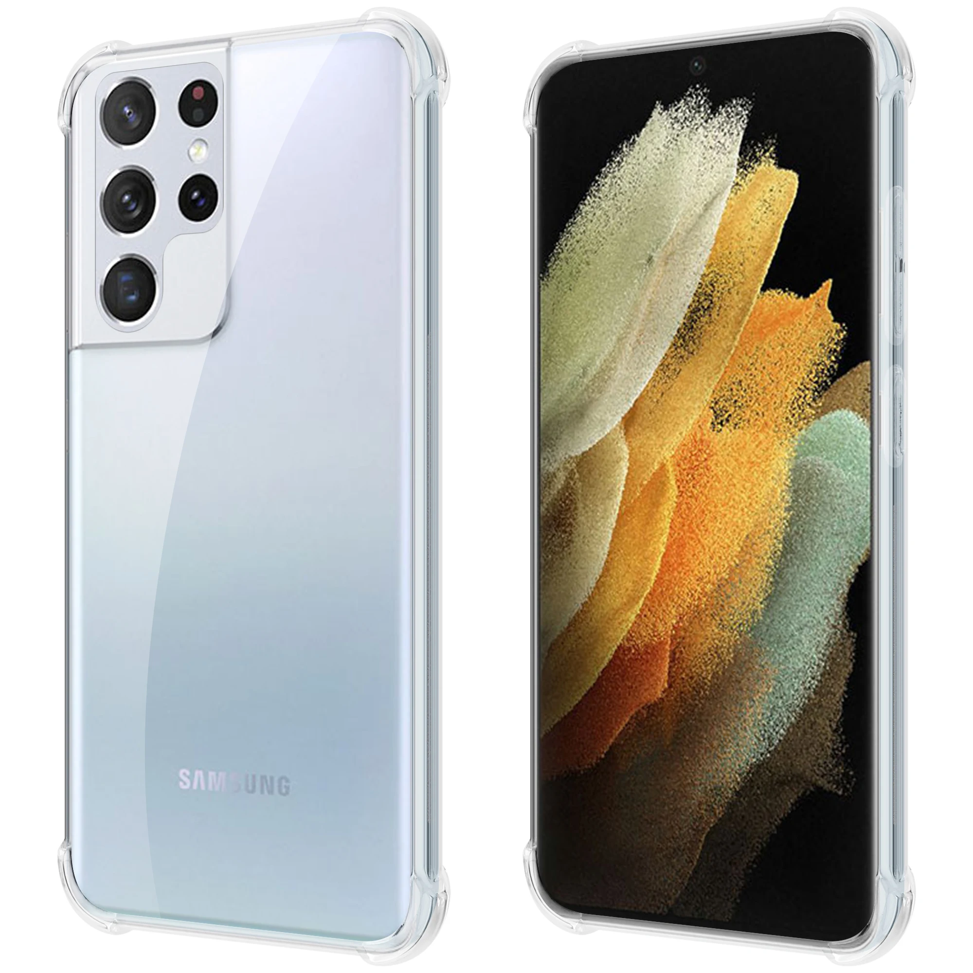 Transparent Alpha Gel Mobile Phone Case For Samsung Galaxy S22 Ultra, Shockproof TPU Phone Case  For S22 Ultra