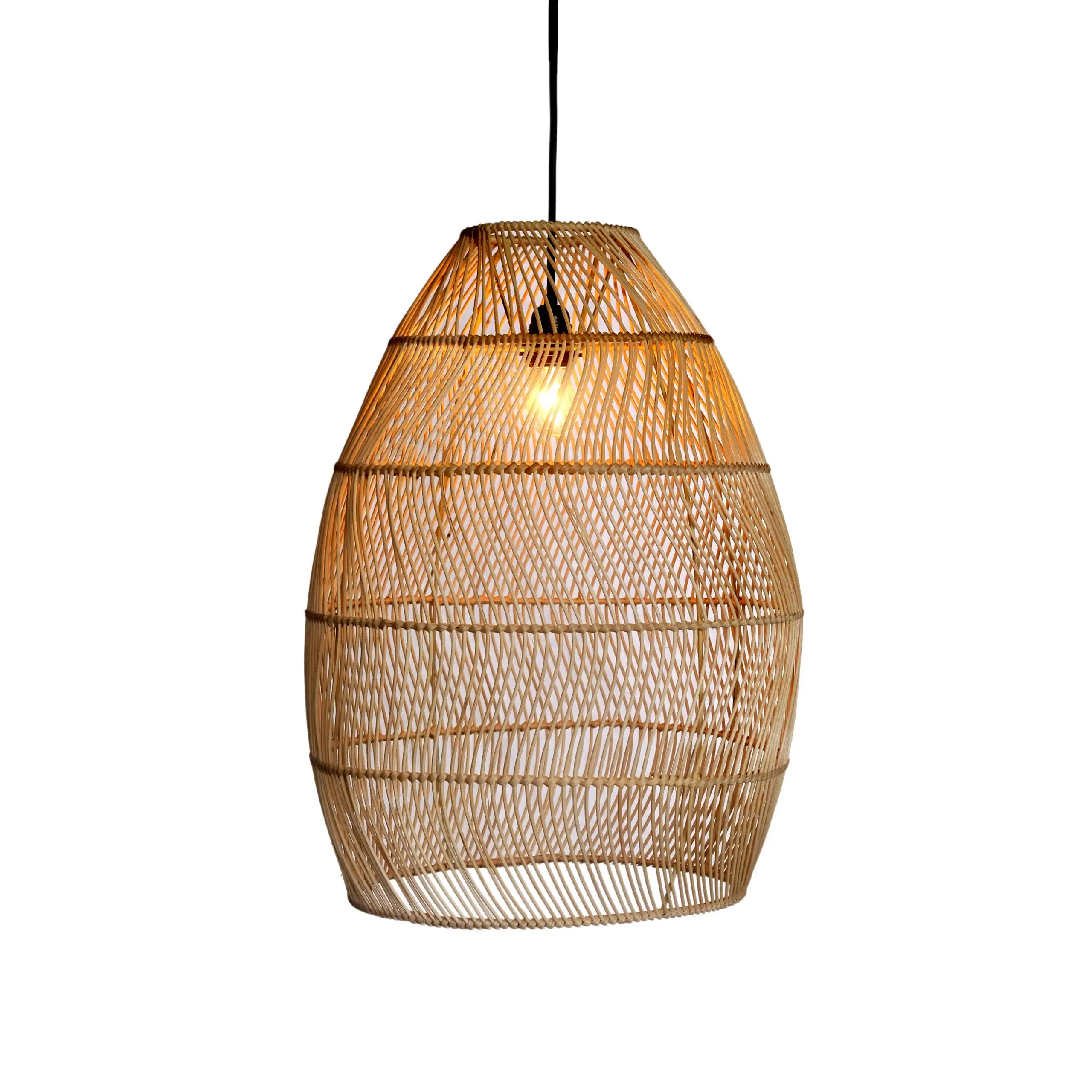 Indoor Decoration Natural Rattan Lampshade Rattan Pendant Light Rattan Chandelier Light Made in Vietnam Trustworthy Exporter