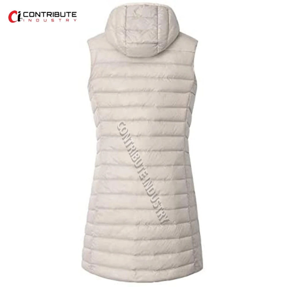 Женский зимний ветрозащитный пуховик жилет блестящий длинный пуховой для дам