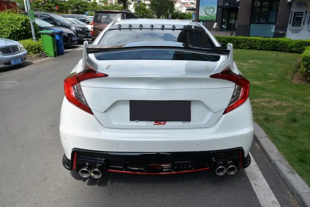 Black ABS Rear Trunk Spoiler Wing for Honda Civic 10th Generation Sedan 4-Door 2016-2017