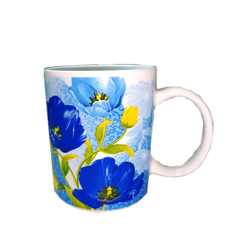 Ceramic Bamboo Mug  Wholesale  Festive Blue Style Printed Mug 320ml  Coffee Cups Ceramic Mug