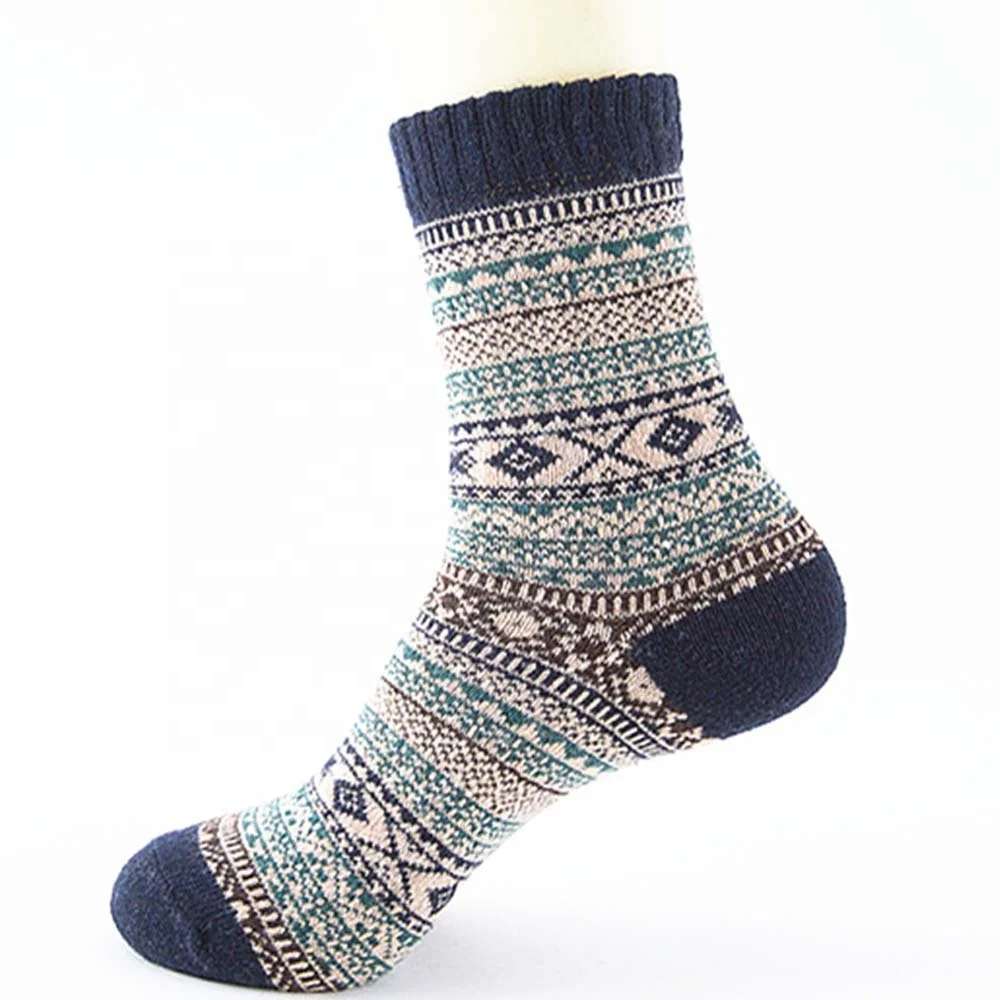 Mens Rabbit Wool Blende Warm Winter Socks Men Style Colorful Mans Socks Breathable