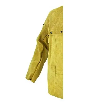 Leather Welding  jacket with apron Premium quality yellow color cow split leather Welder safety apron cape