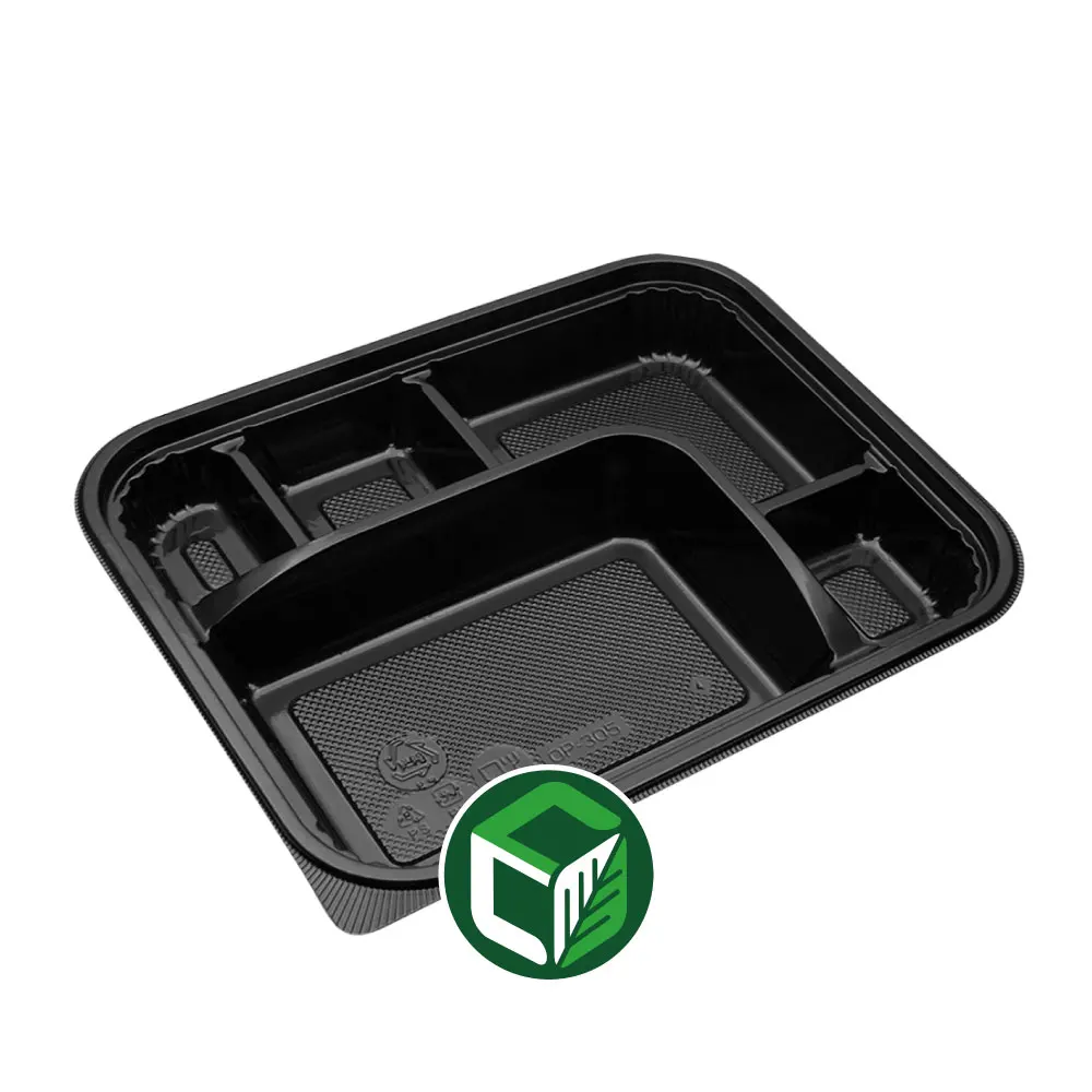 Черная коробка бэнто одноразовый пластиковый контейнер для