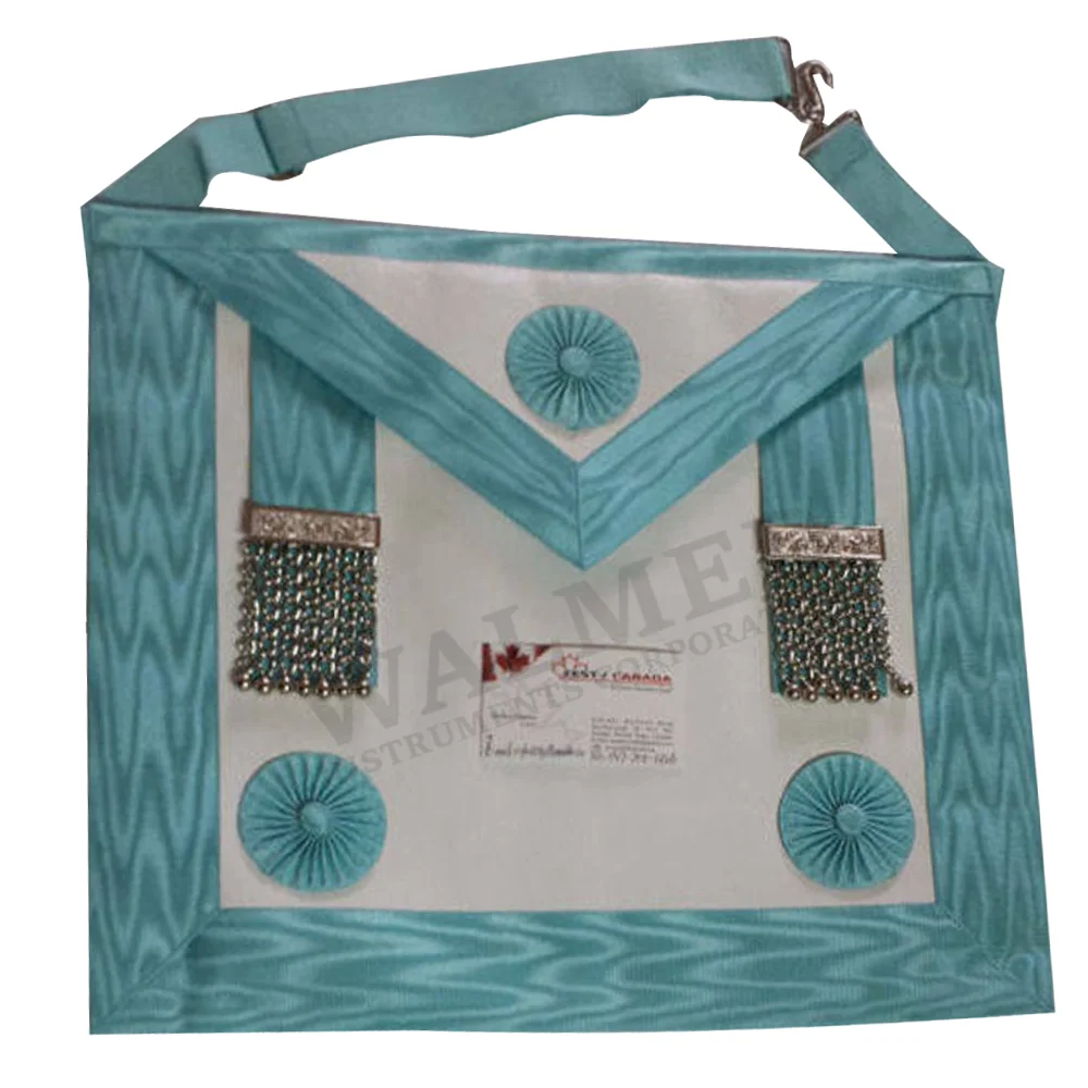 
English Master Mason Apron With Embroidery Logo / Regalia Deluxe Masonic Past Grand Lodge Master Full Embroidery Apron 