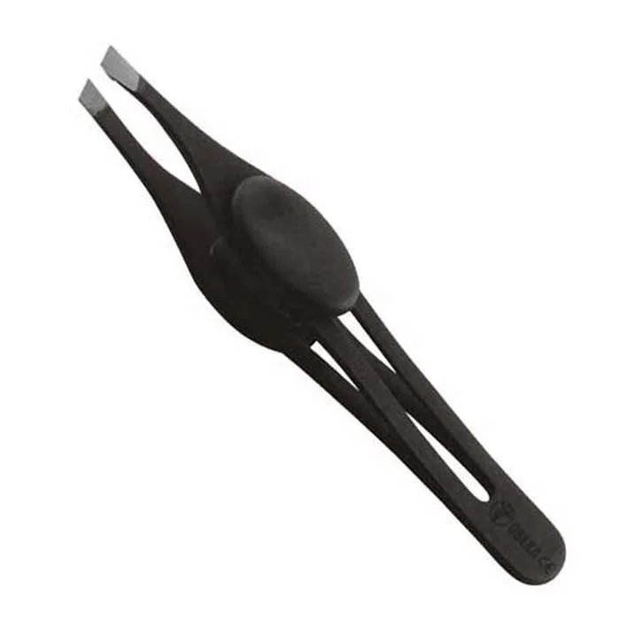 Eyebrow Tweezer Black Powder Coated Plucker Shaper Slanted Tip