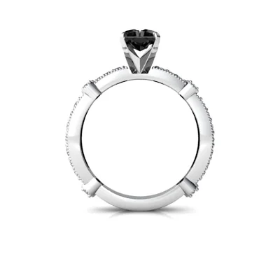 0.61 Ct Natural Black And White Diamonds Beautiful Wedding Rings White Gold diamond ring price,diamond rings,black diamond ring