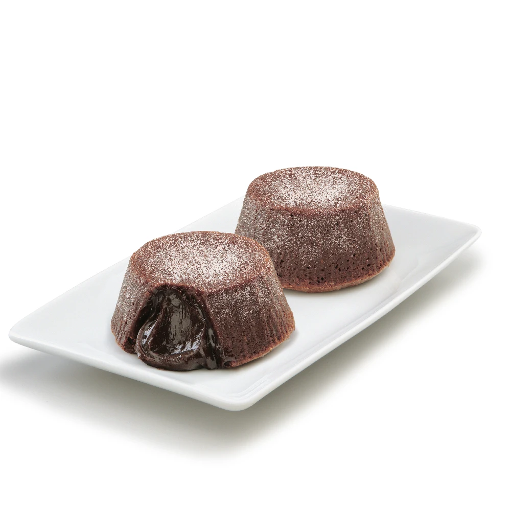 Italian Best Quality Dark Chocolate Lava Cake Wholesale Frozen Dessert Individual Portion 100gx2