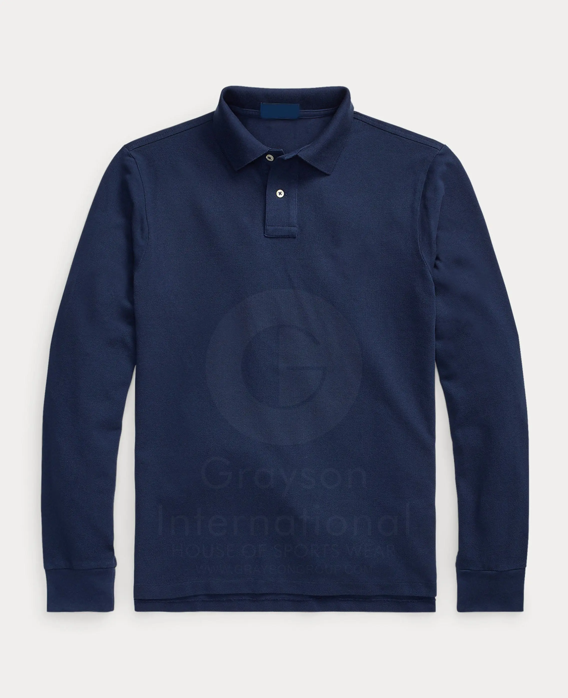 Новинка 2021, стильные мужские рубашки-поло из 100% хлопка с длинным рукавом, рубашки-поло с индивидуальным логотипом, оптовая продажа, высокое качество от Grayson International