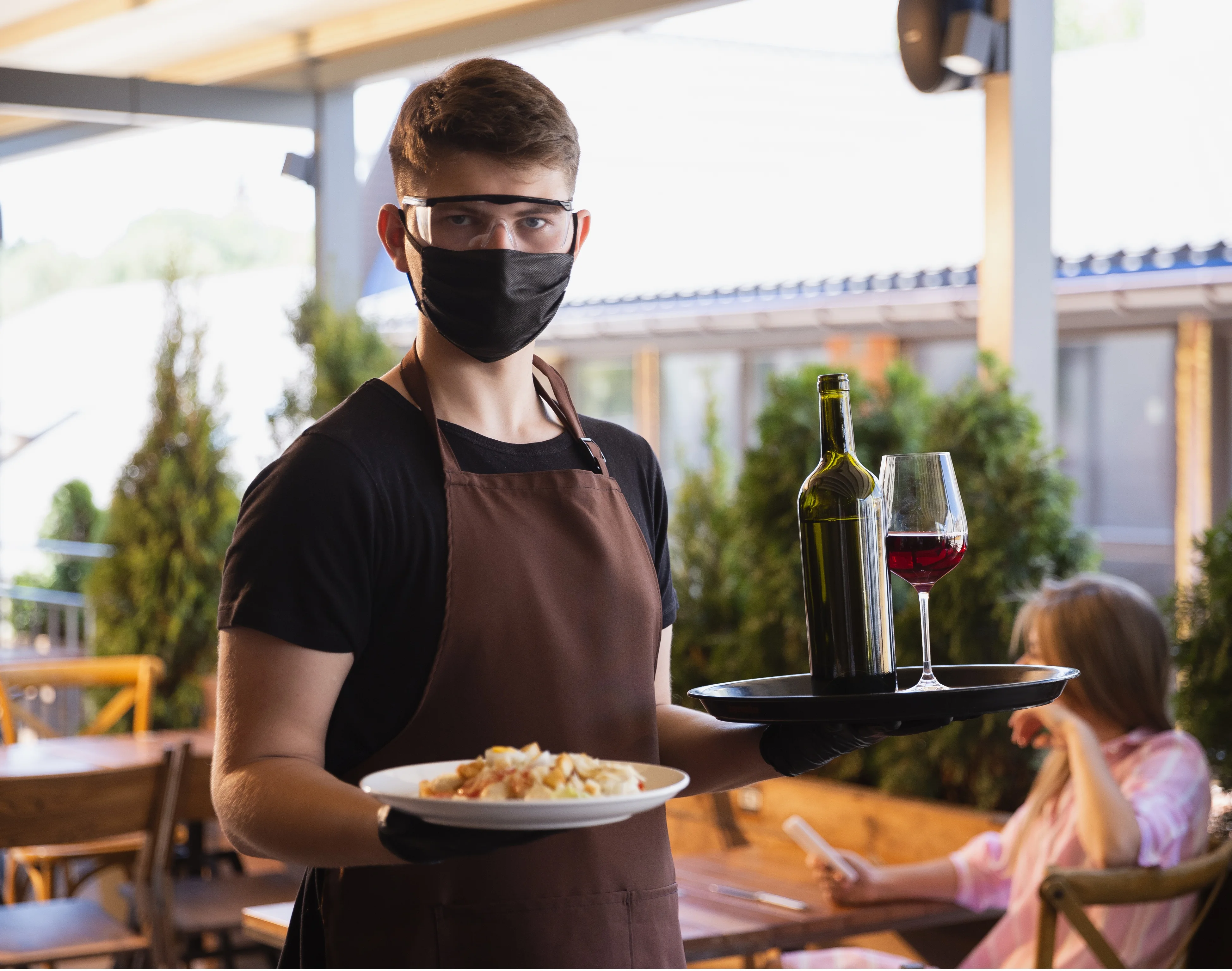
high quality casual pure color Restaurant Kitchen Cook Jackets Wholesale waiters work uniform apron 