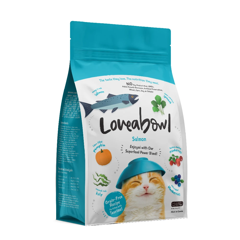  Бренд Loveabowl сухая еда для кошек 2 фунта оригинал Канады полный Омега 3 витамин B цинк улучшает иммунный блеск мех с лососем