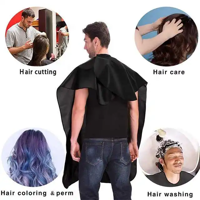 Высококачественный комбинированный парикмахерский халат и Водонепроницаемый Фартук Индивидуальные Черные накидки из полиэстера для парикмахеров
