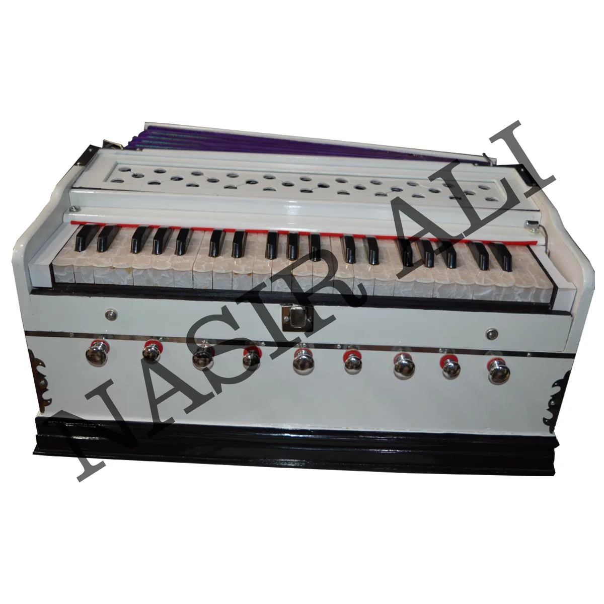 Indian Harmonium~9 Stopper~3 1/2 Octave~Teak Wood~7 Fold