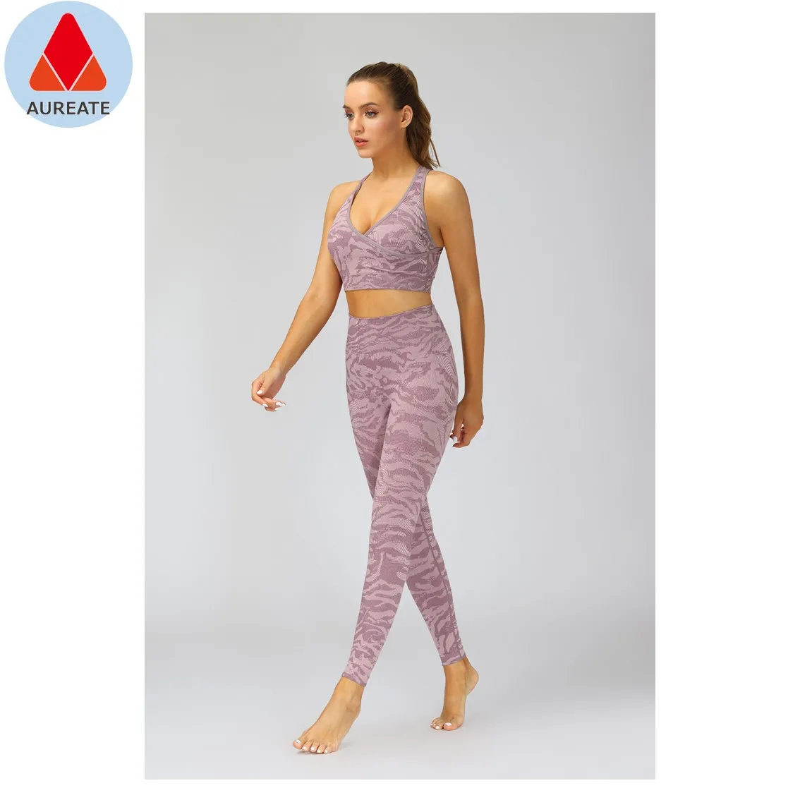 Бесшовный Женский комплект из 2 предметов для йоги