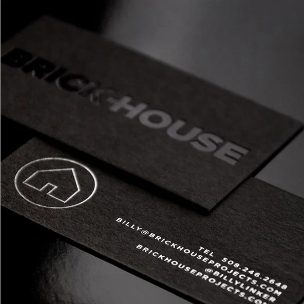 Customized black business card printing