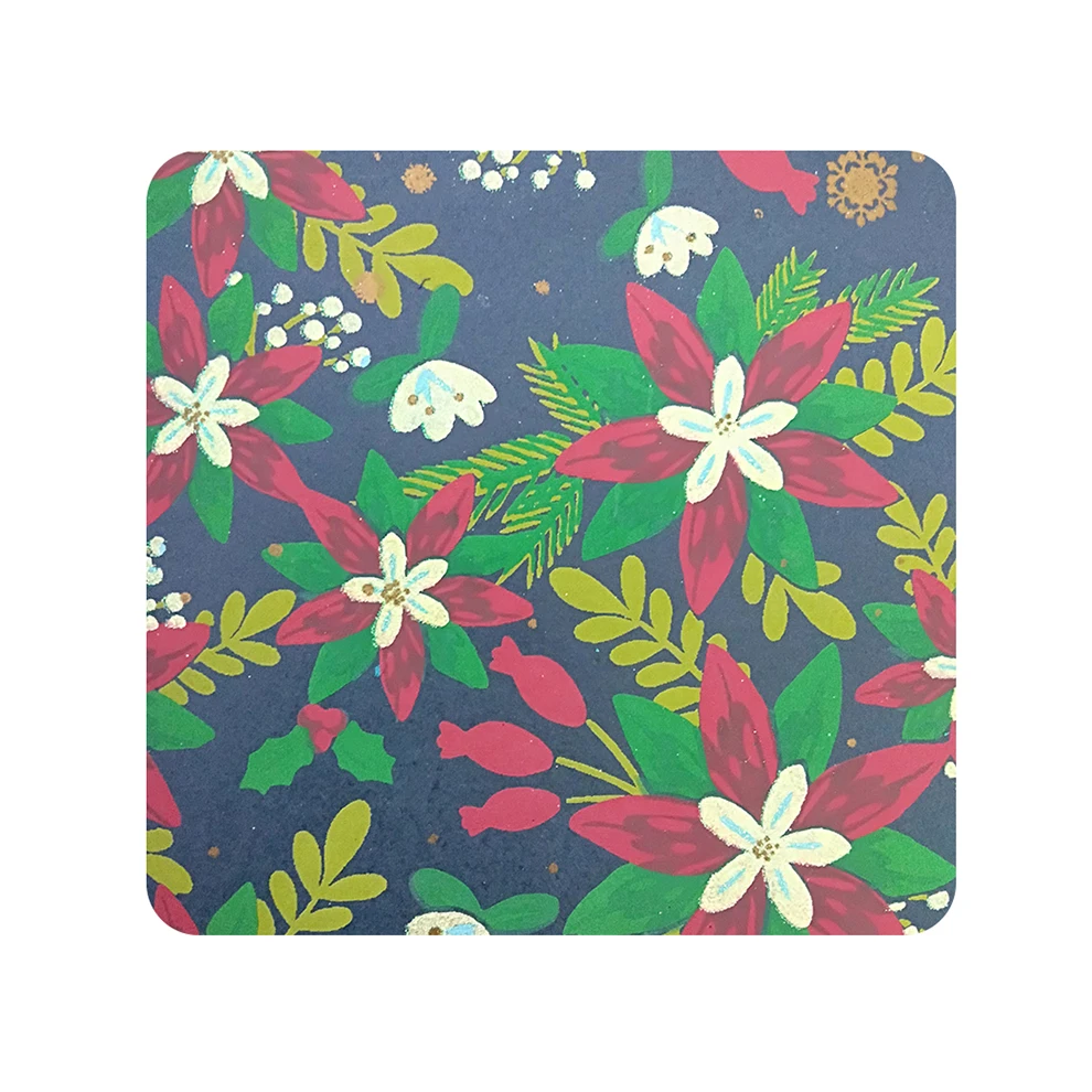 Перерабатываемая бумага ручной работы с естественным дизайном, подарочная бумага с цветочным принтом большого размера, оберточная бумага Lokta ручной работы