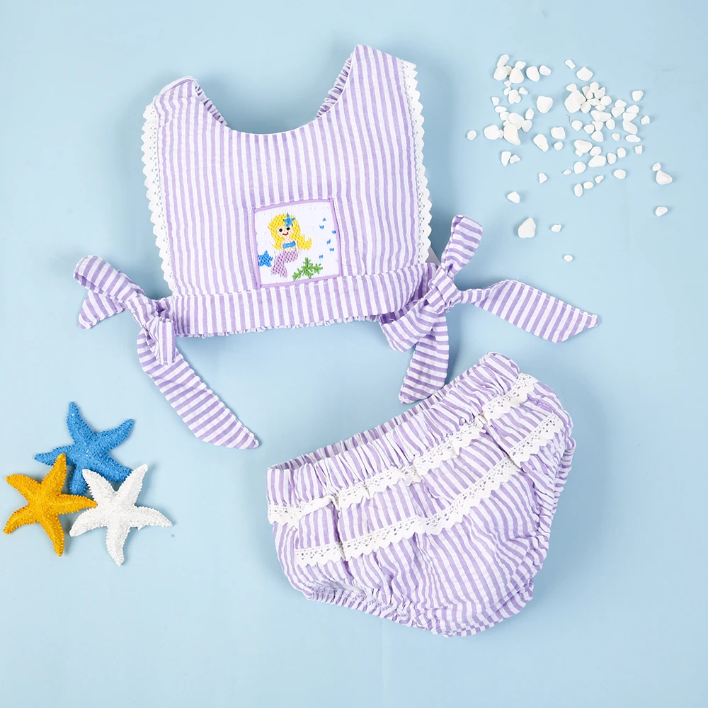 Little mermaid hand smocked bikini clothing set - BB973