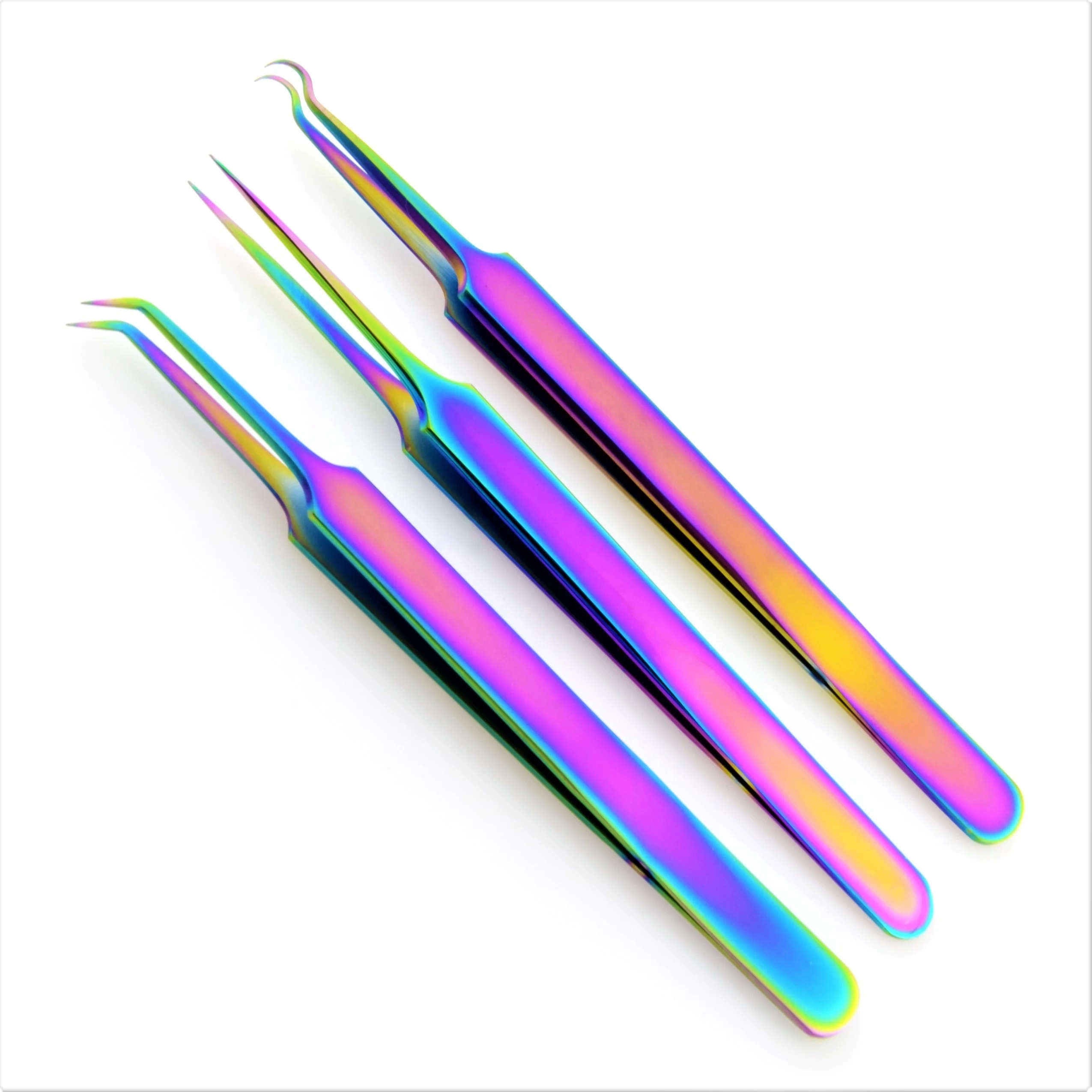 Stainless Steel Blackhead Remover Tweezers 45 Degree Straight Blemish Extractor Tool for Acne Pimples Whiteheads