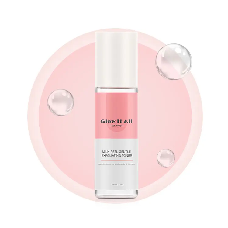 
Free Sample Glow It All Brand Keep Ph-Balanced Anti Wrinkles Toner Facial Skin Organic Care Setwith LHA a Salicylic Acid deriva 