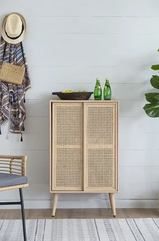 Manufacturer high quality modern design natural rattan wood cabinet home furniture from Vietnam