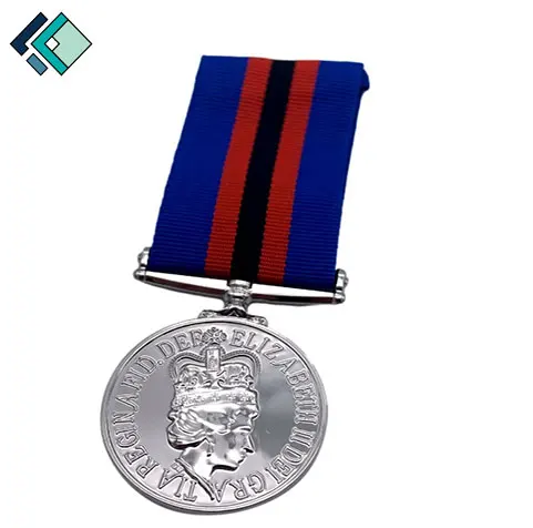 
Technical Exquisite Antique Silver Plated Saint Queen Souvenir Metal Medal with Safty Pin Custom Commemorative Brooch Medal 